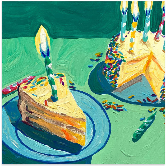 Birthday Cake Square Canvas Art