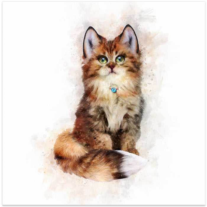 Baby Cat Square Canvas Art Print