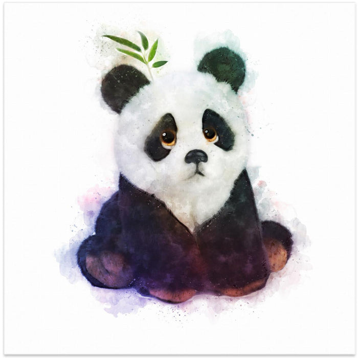 Baby Panda Square Canvas Art