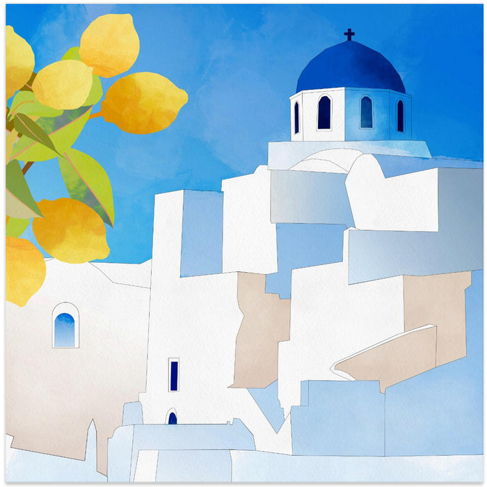 Santorini Neu Square Canvas Art Print