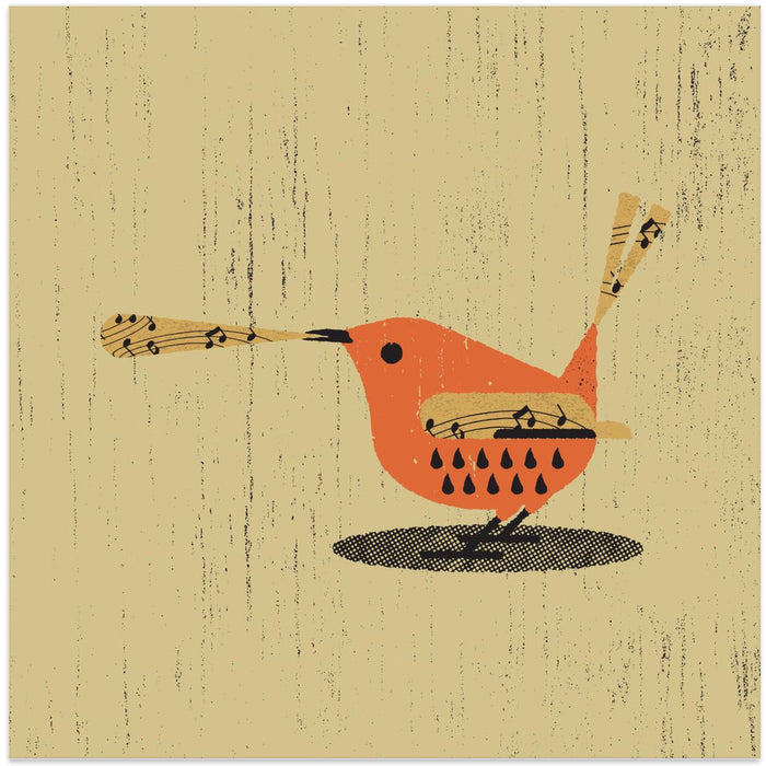 Singing Bird Square Canvas Art Print