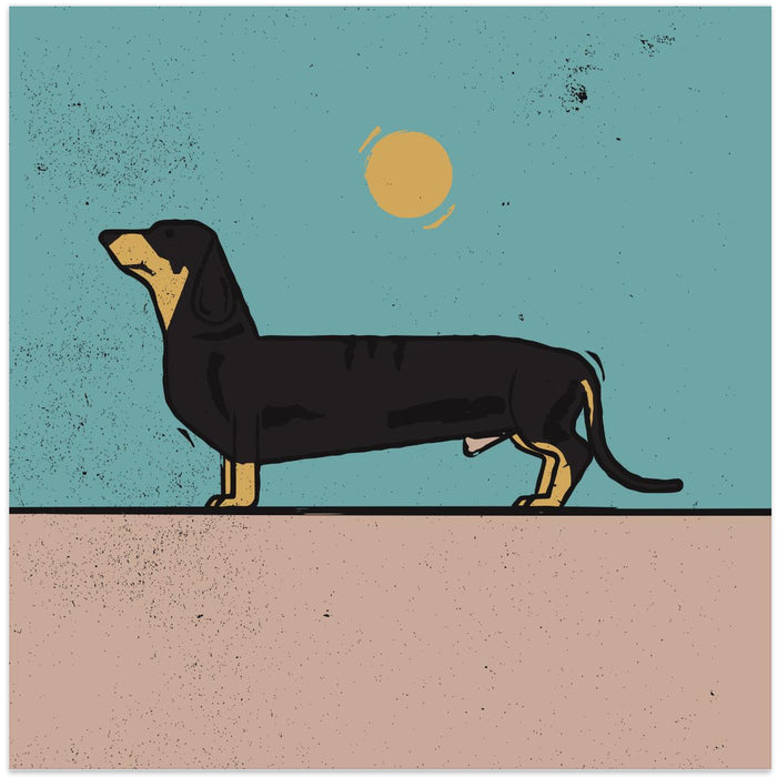 Dachshund Square Canvas Art Print