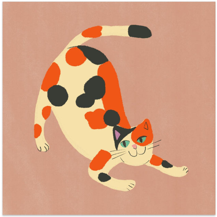 Pouncing cat Var Square Canvas Art