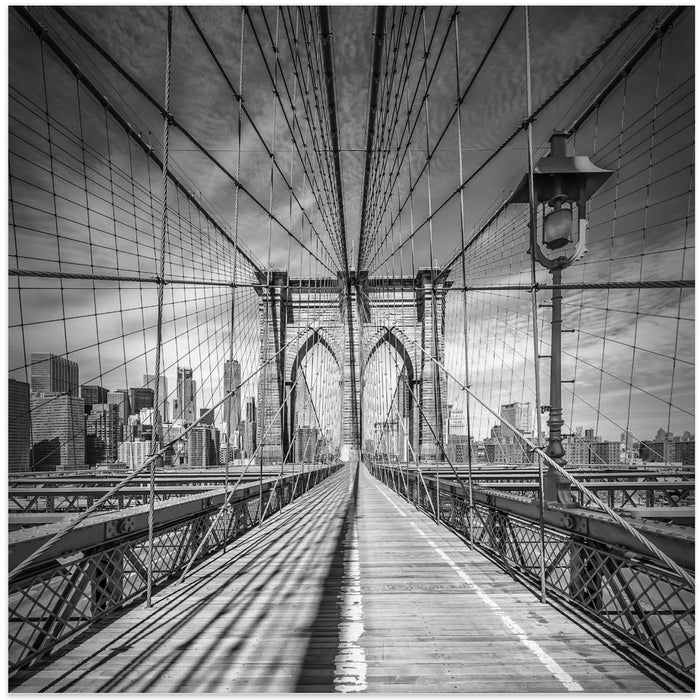 NYC Brooklyn Bridge Square Canvas Art Print