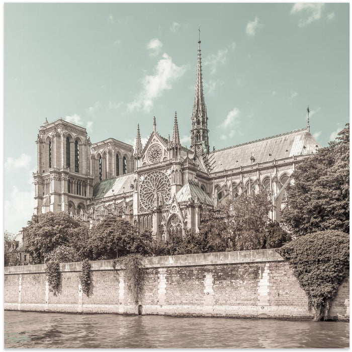 PARIS Cathedral Notre-Dame | urban vintage style Square Canvas Art Print