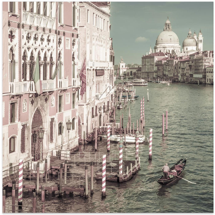 VENICE Canal Grande with Santa Maria della Salute | urban vintage style Square Canvas Art Print