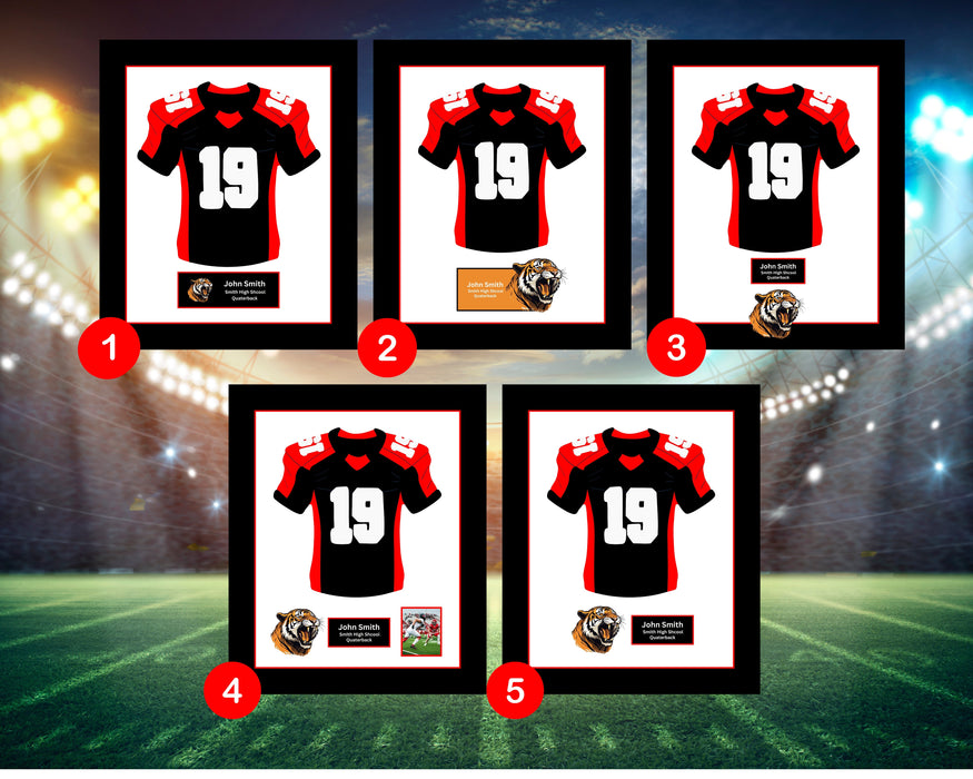 Virginia High School Football Jersey Frame Print Senior Night Gift 