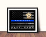 Custom Thin Blue Line Flag framed 11x14 : Promotion