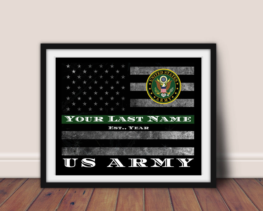 Thin Green Line frame art marines navy army coast guard marines 