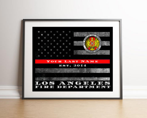 Thin Red Line Flag Los Angeles Fire department firefighter firemen