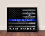 US Air Force Thin BLUE Line Flag wall art for US Air Force