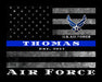 US Air Force Thin BLUE Line Flag wall art for US Air Force