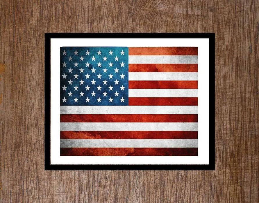 USA Flag State art Vintage American Flag Print Picture Frame Store New Jersey