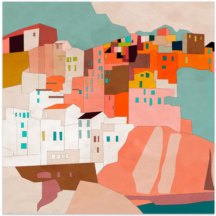 Vernazza 2 Kopie Square Canvas Art - Canvas