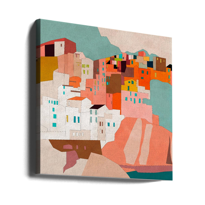 Vernazza 2 Kopie Square Canvas Art - Canvas