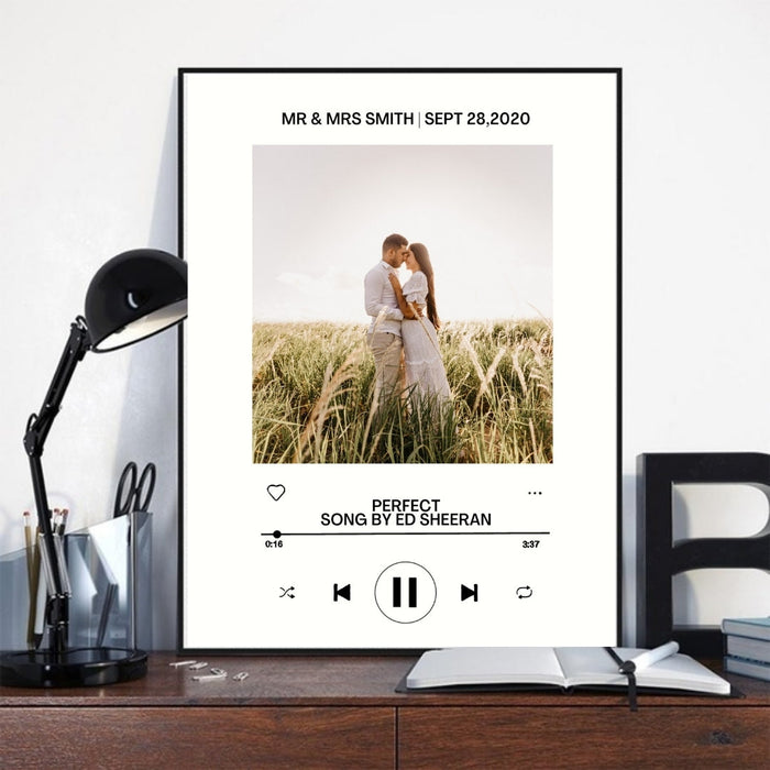 Wedding Anniversary Gift art Spotify  Song lyrics Canvas Framed