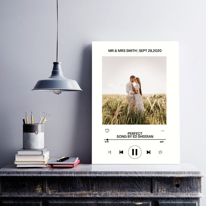 Wedding Anniversary Gift art Spotify  Song lyrics Canvas Framed