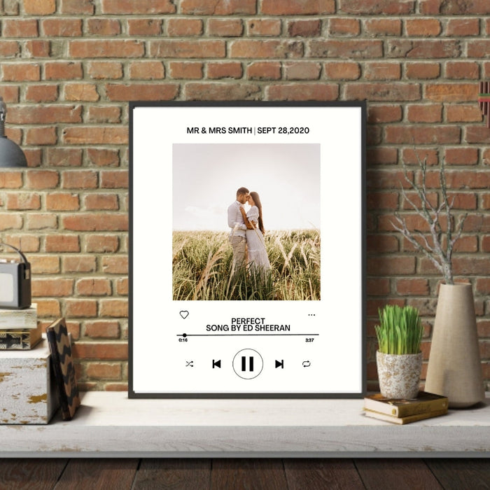 Wedding Anniversary Gift art Spotify  Song lyrics Canvas Framed