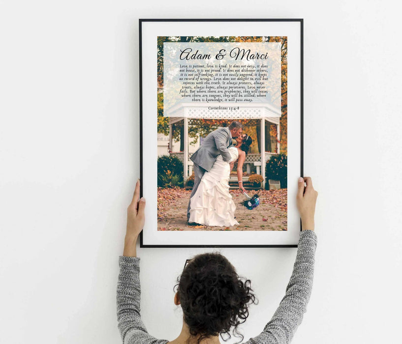 Wedding anniversary gift framed art with song lyric or vows for home decor