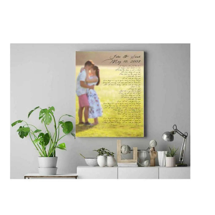 Wedding anniversary gift vows or song lyrics Framed or canvas Picture Frame Store New Jersey