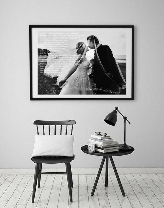 Wedding First Dance Song Lyrics Wall Art Anniversary Gift