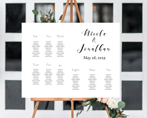 Wedding Seating Chart 20x30inch