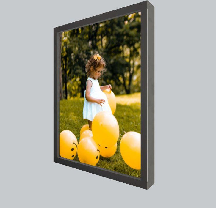 CustomPictureFrames.com 24x30 Frame Black Real Wood Picture Frame Width 1.5  inches