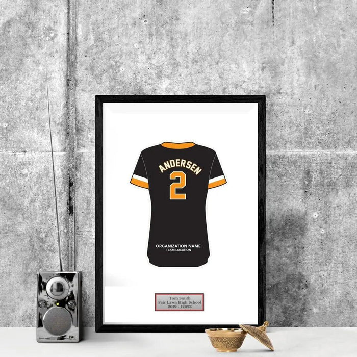 Softball High School Senior Award Night Gift Idea - Jersey Print Frame - Modern Memory Design Picture frames - New Jersey Frame shop custom framing